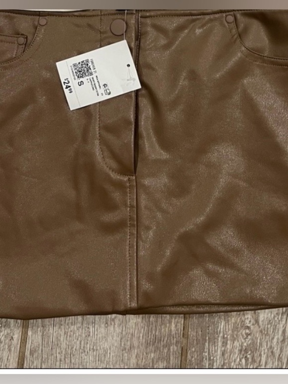 Forever 21 Taupe Faux Leather Mini Skirt